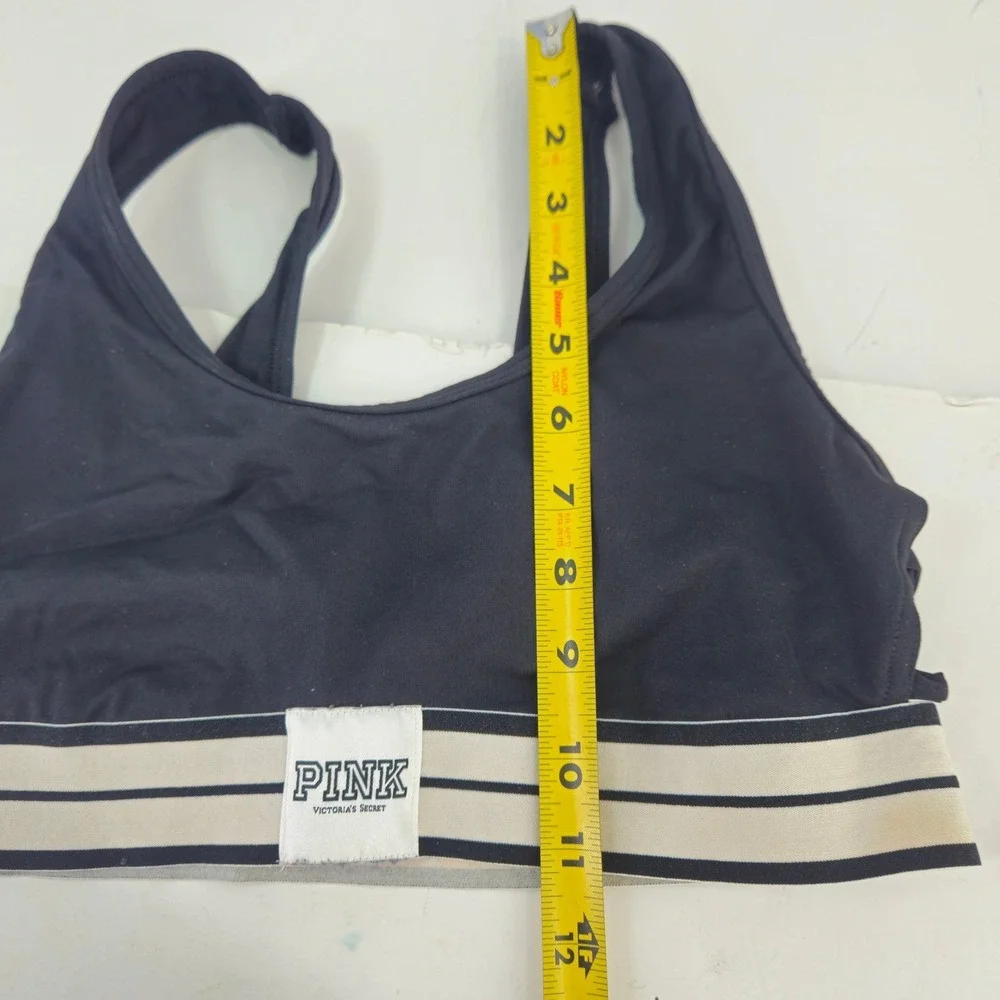PINK Victoria's Secret‎ Ultimate Unlined Sports Bra Black Lattice Strappy Medium